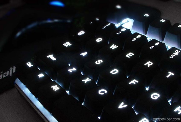 The cool white backlit Havit mechanical gaming keyboard