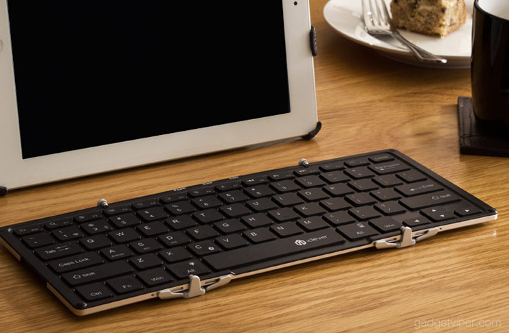 The iClever full size backlit bluetooth foldable keyboard