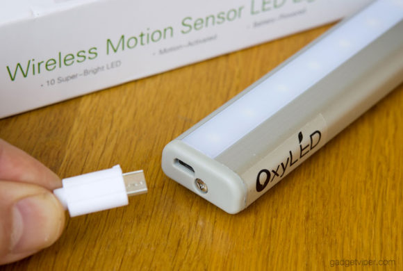 Recharging the OxyLED Wireless LED motion sensor light