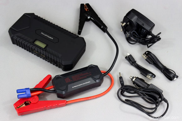 The included accessories that come with the RAVPower portable jump starter