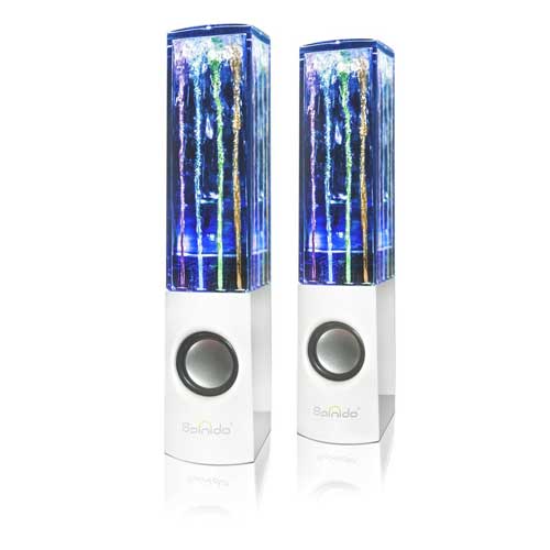 Aolyty Colorful LED Water Speaker with Dancing Fountain Light Show Sound  for PC, MP3 Player, Laptops, Smartphone Black