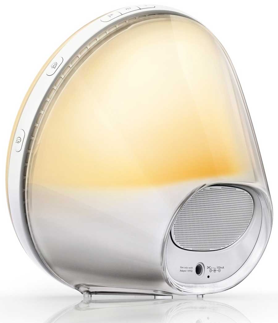 Philips Wake-Up Light Alarm Clock with Sunrise Simulation and Radio White HF350 