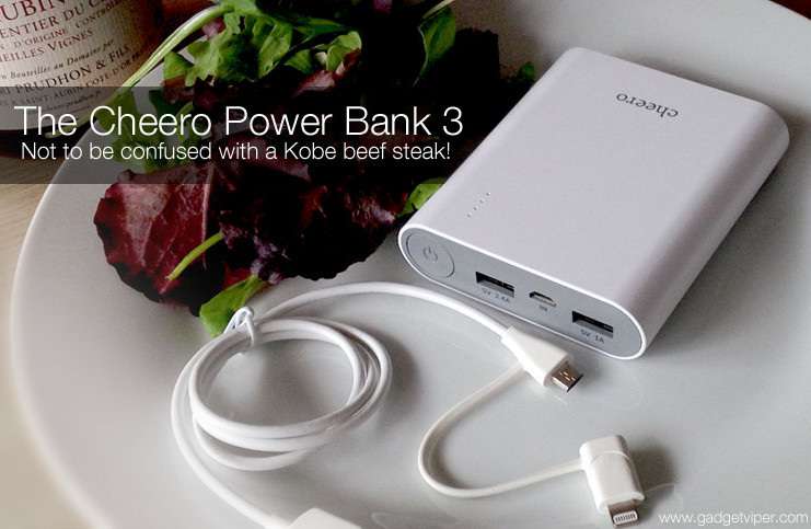 Cheero Power Plus 3 portable power bank review The Cheero Power Bank 3 - Not to be confused with a Kobe beef steak!