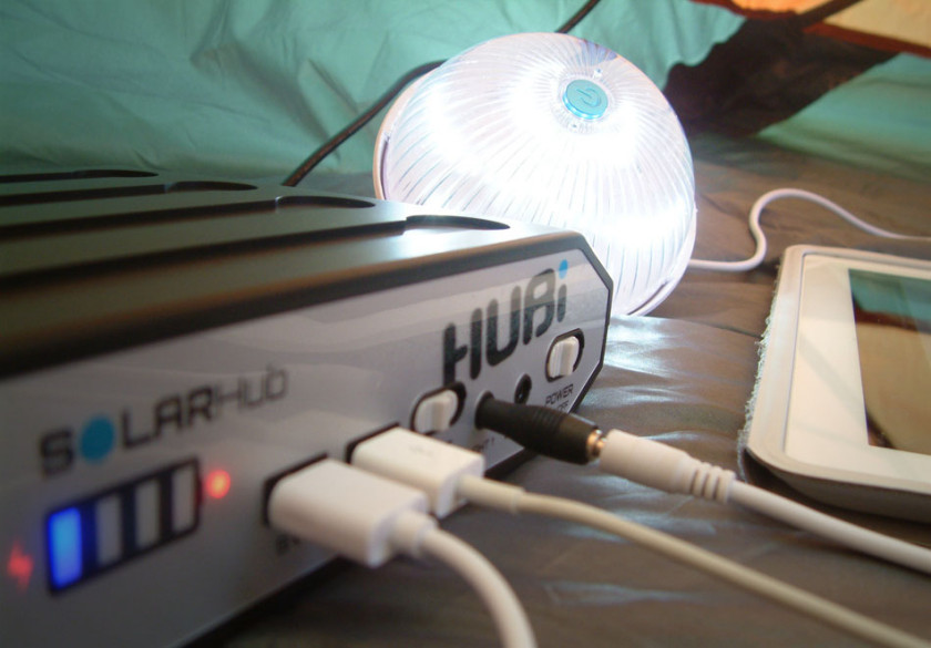 LUMi LED light powered by the HUBi Solar panel system