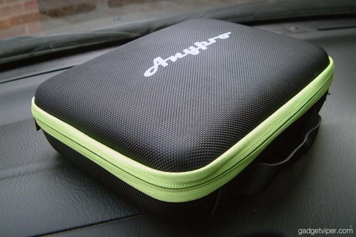 The AnyPro car jump starter comes inside a high quality hard carry case
