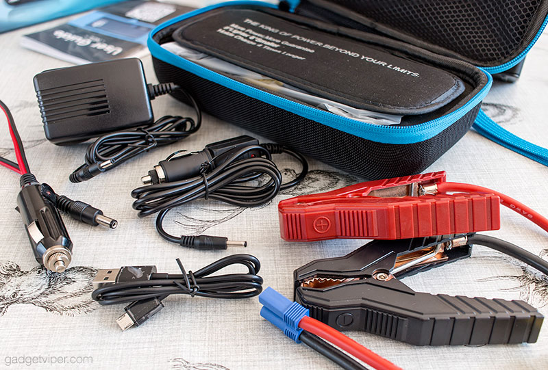 What's included with the DBPower 1200A Peak car jump starter?