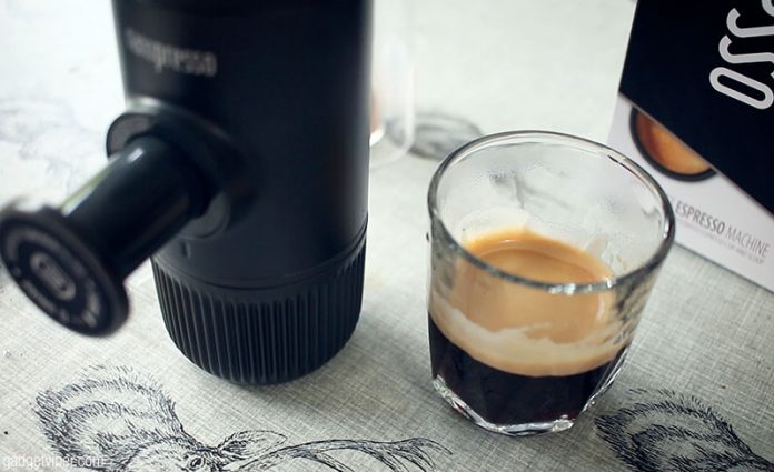 Making an amazing espresso using the Nanopresso portable coffee machine