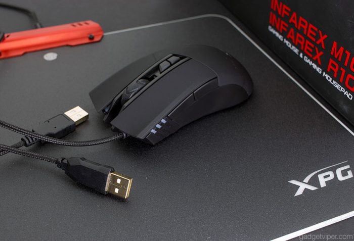 The XPG Infarex gaming mouse - braided cables
