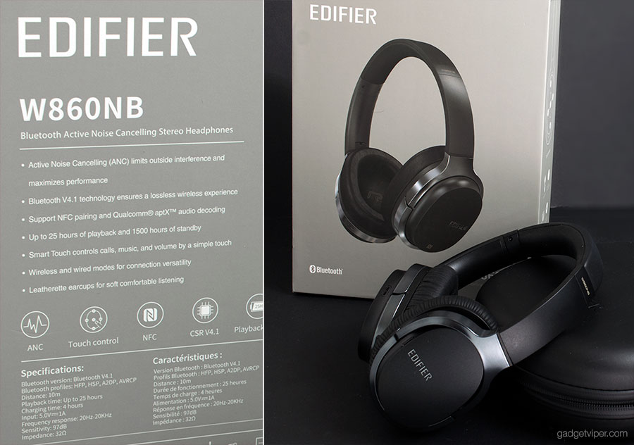 Edifier w860nb review - Over the ear active noise cancelling Bluetooth headphones
